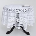 Saro Lifestyle SARO 869.W36R 36 in. Round Handmade Crochet Cotton Lace Table Linens - White 869.W36R